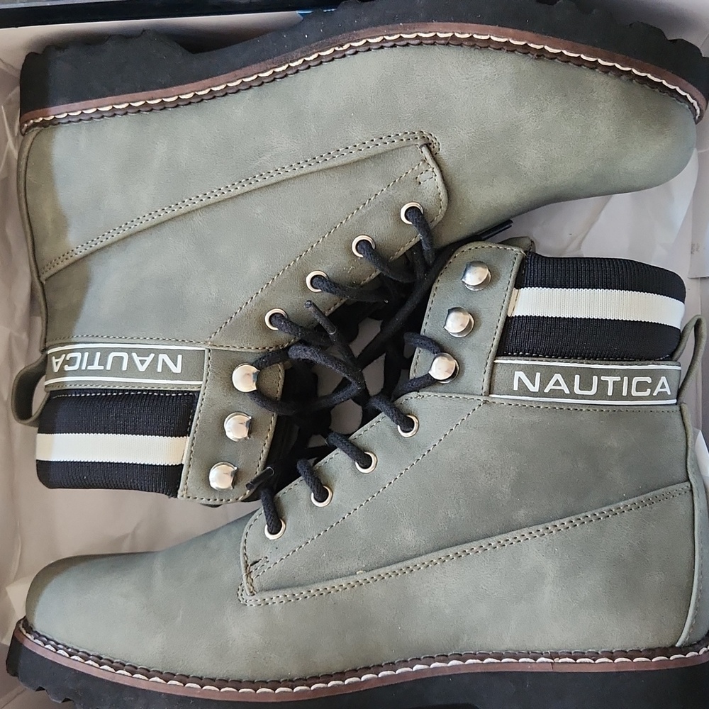 NWB Nautica Galiah Olive Green Women's Boots Size 9.5 - Picture 4 of 12